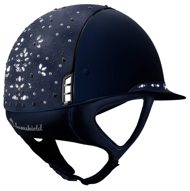 Custom Samshield Helmet - Miss Samshield Matt Blue With Pearl Drop Top M-1